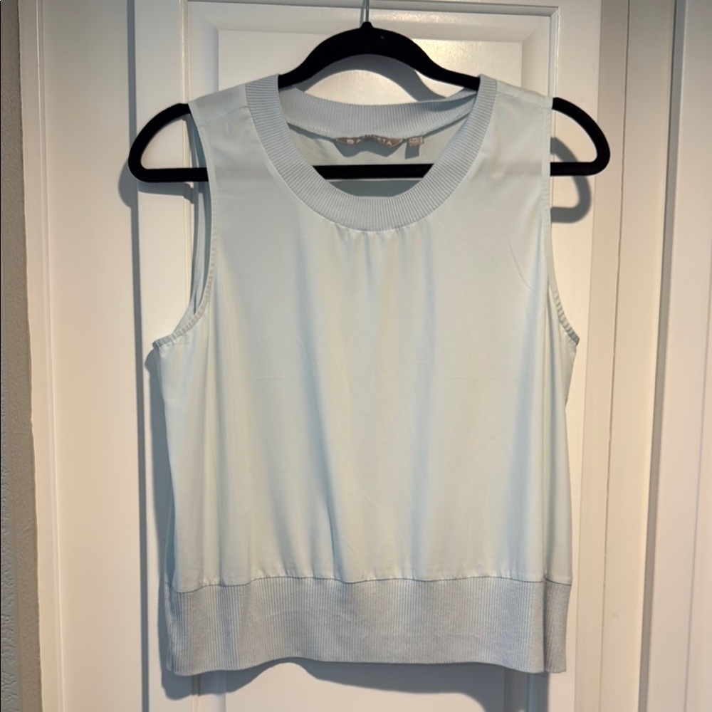 Athleta Boxy Blue Tank Top with Crew Neck